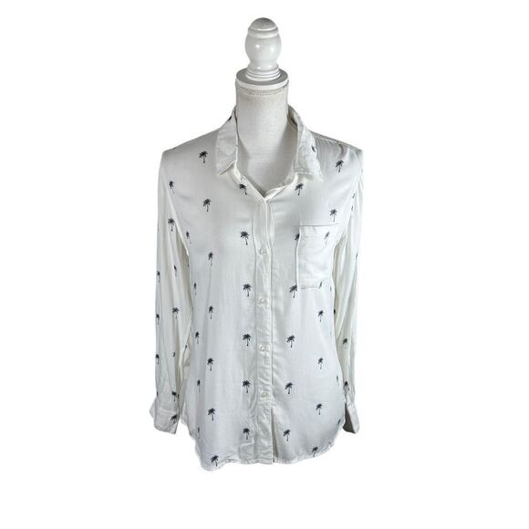 Rails Charli Palm Tree Print Button Up Blouse - Picture 2 of 10